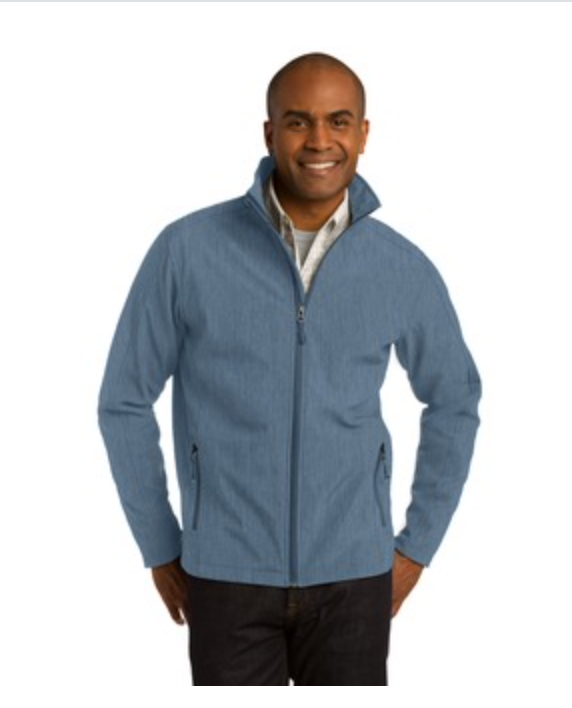 Men's  Port Authority Core Soft Shell Jacket in Navy Heather Main Image